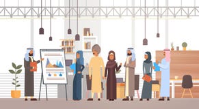 Arabische der Gruppen-Geschäftsleute Darstellungs-Flip Chart Finance, arabische Wirtschaftler Team Training Conference Muslim stock abbildung Arabische der Gruppen-Geschäftsleute Darstellungs-Flip Chart Finance, arabische Wirtschaftler Team Training Conference Muslim stock abbildung