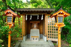Arakura Sengen Sintoizm świątynia, Fujiyoshida, Japonia zdjęcia stock Arakura Sengen Sintoizm świątynia, Fujiyoshida, Japonia zdjęcia stock