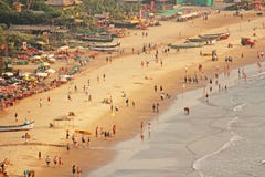 Arambol Beach. View from the sky, from above, aerophoto, point stock image Arambol Beach. View from the sky, from above, aerophoto, point stock image