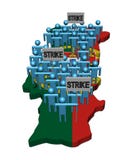 Arbeiders op staking op Portugal vector illustratie Arbeiders op staking op Portugal vector illustratie
