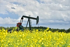 Arbeitsölquelle-Pumpe Jack lizenzfreies stockfoto Arbeitsölquelle-Pumpe Jack lizenzfreies stockfoto