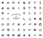 Arbeta i trädgården och symbol för hjälpmedeltextbokstav Arbeta i trädgården och uppsättning för hjälpmedelvektorsymboler Arkivbilder Arbeta i trädgården och symbol för hjälpmedeltextbokstav Arbeta i trädgården och uppsättning för hjälpmedelvektorsymboler Arkivbilder