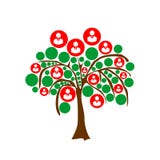 Arbre abstrait avec des icônes de personnes ou d'homme d'affaires illustration libre de droits Arbre abstrait avec des icônes de personnes ou d'homme d'affaires illustration libre de droits
