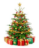 Arbre de Noël magnifique avec des boîte-cadeau photo stock Arbre de Noël magnifique avec des boîte-cadeau photo stock