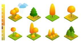 Arbres colorés isométriques d'automne réglés Arbre jaune-orange de chute et illustration plate de jardin automnal Pour l'infograp illustration de vecteur Arbres colorés isométriques d'automne réglés Arbre jaune-orange de chute et illustration plate de jardin automnal Pour l'infograp illustration de vecteur