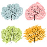 Arbres quatre-saisons, illustration des arbres d'abctract illustration libre de droits Arbres quatre-saisons, illustration des arbres d'abctract illustration libre de droits