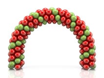 Arc made of red and green balloons 3D Stock Photography Arc made of red and green balloons 3D Stock Photography
