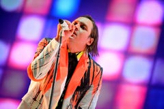 Arcade Fire (indie rock band based in Montreal, Quebec, Canada) performs at Heineken Primavera Sound 2014 Festival (PS14) Royalty Free Stock Images Arcade Fire (indie rock band based in Montreal, Quebec, Canada) performs at Heineken Primavera Sound 2014 Festival (PS14) Royalty Free Stock Images