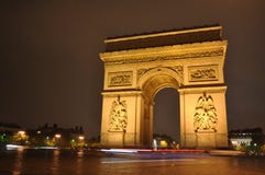 arch france night paris triumph Στοκ Φωτογραφία