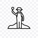 Archeologist vector linear icon isolated on transparent background, Archeologist transparency concept can be used for web and mobi stock illustration Archeologist vector linear icon isolated on transparent background, Archeologist transparency concept can be used for web and mobi stock illustration