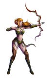 Archer i den medeltida fantasivärlden som isoleras i vit bakgrund stock illustrationer Archer i den medeltida fantasivärlden som isoleras i vit bakgrund stock illustrationer