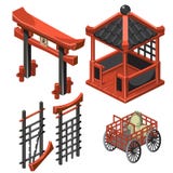 Architecture in classic Asian style cart with bag Stock Image Architecture in classic Asian style cart with bag Stock Image
