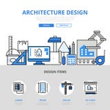 Architecture design concept flat line art vector icons stock illustration Architecture design concept flat line art vector icons stock illustration