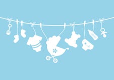 Arco d'attaccatura del ragazzo di nove di orizzontale icone del bambino blu e bianco royalty illustrazione gratis Arco d'attaccatura del ragazzo di nove di orizzontale icone del bambino blu e bianco royalty illustrazione gratis