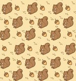 Ardilla de Kawaii con el modelo incons?til de la bellota ilustración del vector Ardilla de Kawaii con el modelo incons?til de la bellota ilustración del vector