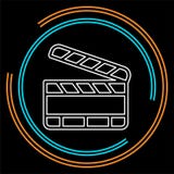 Ardósia do filme - ícone do botão do jogo do grampo do vetor ilustração stock Ardósia do filme - ícone do botão do jogo do grampo do vetor ilustração stock