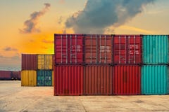 Container Terminal Or Shipping Container Yard Stock Photo Container Terminal Or Shipping Container Yard Stock Photo