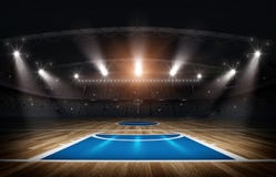 Arena di pallacanestro, rappresentazione 3d illustrazione di stock Arena di pallacanestro, rappresentazione 3d illustrazione di stock