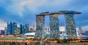 Arenas de la bahía del puerto deportivo, Singapur, fotografía de archivo libre de regalías Arenas de la bahía del puerto deportivo, Singapur, fotografía de archivo libre de regalías