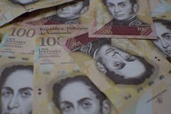 Argent du Venezuela ou le Vénézuélien Bolivares images libres de droits Argent du Venezuela ou le Vénézuélien Bolivares images libres de droits