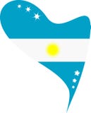 Argentina In Heart. Icon Of Argentina National Fla Stock Photos