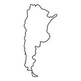 Argentina Map Icon, Outline Style Stock Photos