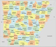 Arkansas okręgu administracyjnego mapa royalty ilustracja Arkansas okręgu administracyjnego mapa royalty ilustracja