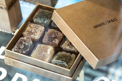 Armani / Dolci chocolates royalty free stock image Armani / Dolci chocolates royalty free stock image