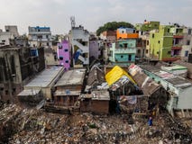 Armenviertel in Chennai, Indien stockfoto Armenviertel in Chennai, Indien stockfoto