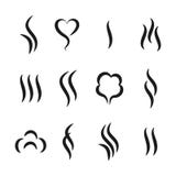 Aroma steam icons. Warm vapour and cooking smell abstract symbols, aroma water and oil odor. Vector tea and coffee smell stock illustration Aroma steam icons. Warm vapour and cooking smell abstract symbols, aroma water and oil odor. Vector tea and coffee smell stock illustration