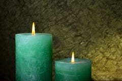 Aromatic Green Candles Royalty Free Stock Image