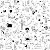 Around the World seamless pattern in black and white Royalty Free Stock Photos Around the World seamless pattern in black and white Royalty Free Stock Photos