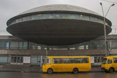 Arquitetura soviética em Kiev, Ucrânia foto de stock Arquitetura soviética em Kiev, Ucrânia foto de stock