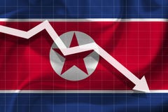 Arrow falls against the background of the flag of the Nort royalty free illustration Arrow falls against the background of the flag of the Nort royalty free illustration