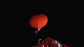 Arrow of love. Water flows over a red arrow, encloses a heart there, until it explodes and small hearts rise. 3d animation Arrow of love. Water flows over a red arrow, encloses a heart there, until it explodes and small hearts rise. 3d animation