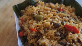 Arroz com ervilhas de pombo imagens de stock royalty free Arroz com ervilhas de pombo imagens de stock royalty free