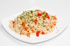 Arroz con las verduras Imágenes de archivo libres de regalías Arroz con las verduras Imágenes de archivo libres de regalías