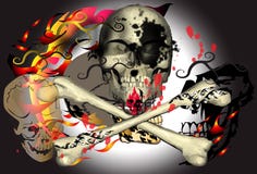 Art And Skull Dark Stock Images