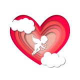 Art Card de papel para Valentine Day ilustração do vetor Art Card de papel para Valentine Day ilustração do vetor