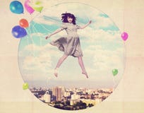 Art collage with beautiful woman royalty free stock images Art collage with beautiful woman royalty free stock images