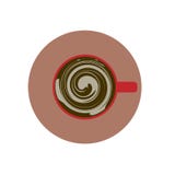Art de café de vecteur Une tasse de cappuccino avec le modèle Vue supérieure sur une tasse de café illustration stock Art de café de vecteur Une tasse de cappuccino avec le modèle Vue supérieure sur une tasse de café illustration stock