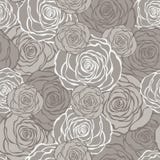 Art Deco floral seamless pattern with roses.