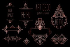 Art Deco rocznika wzory i projektów elementy Retro partyjny geome ilustracji Art Deco rocznika wzory i projektów elementy Retro partyjny geome ilustracji