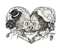 Download Art In Love Skulls Day Of The Dead. Stock Illustration ...
