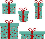 Art of gift box with decorative hearts. vector illustration Art of gift box with decorative hearts. vector illustration