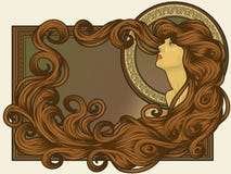 Art Nouveau Styled Woman S Face With Long Hair Royalty Free Stock Photo Art Nouveau Styled Woman S Face With Long Hair Royalty Free Stock Photo