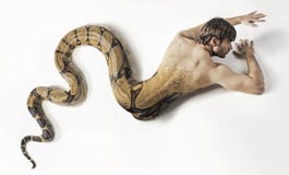 Art photo presneting the snake man