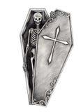 Art skull in the coffin. Stock Photo Art skull in the coffin. Stock Photo