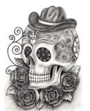 Art Skull Day Of The Dead Festival. Royalty Free Stock Images