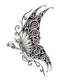 Art Skull Fairy Tattoo. Royalty Free Stock Photos